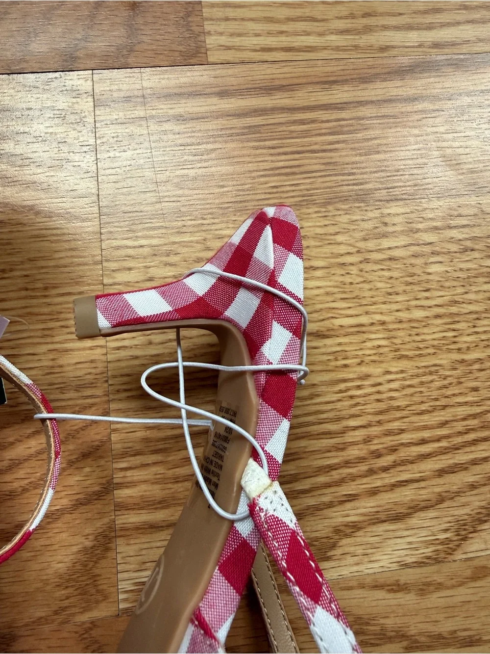 NWT Wild Fable Red White Gingham Bow Heels Size 7